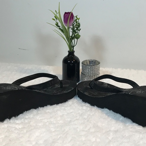 ⭐️Host Pick Twice‼️⭐️ Billabong Women’s Black Wedge Thong Sandals With Platform - Picture 6 of 11